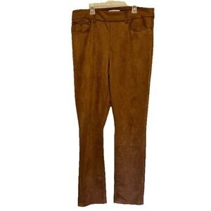 Westbound Brown Suede Pull-on Pants 14W Full Leg Ranchwear